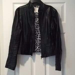 Black Faux Leather Jacket Size S